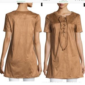 🍄NWT suede lace up mini dress by glamorous